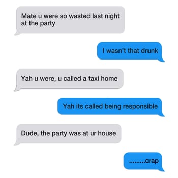 A funny text conversation between two people.