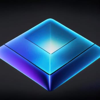 3d render squares glass. Computer generated