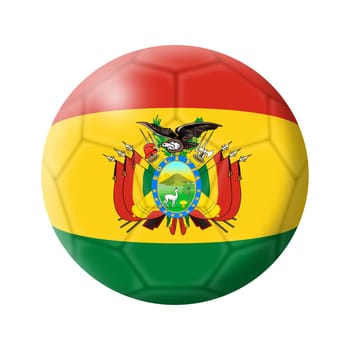 A Bolivia soccer ball football 3d illustration isolated on white with clipping path