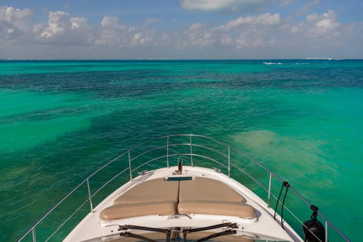 View from the stern of the yacht to the sea