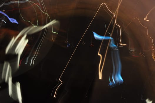 Closeup shot of abstract lights at the Zeche Zollverein site in Essen, Germany