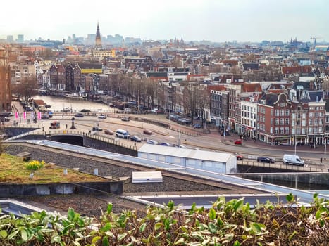 Urban traffic of the city of Amsterdam, travel reportage