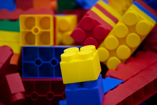Multi-colored blocks of plastic constructor.