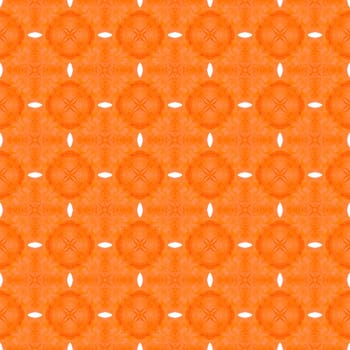 Exotic seamless pattern. Orange valuable boho chic summer design. Textile ready fresh print, swimwear fabric, wallpaper, wrapping. Summer exotic seamless border.