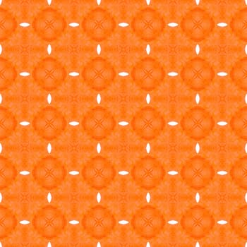 Exotic seamless pattern. Orange valuable boho chic summer design. Textile ready fresh print, swimwear fabric, wallpaper, wrapping. Summer exotic seamless border.