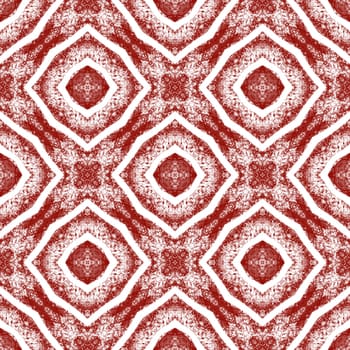 Arabesque hand drawn pattern. Wine red symmetrical kaleidoscope background. Textile ready divine print, swimwear fabric, wallpaper, wrapping. Oriental arabesque hand drawn design.