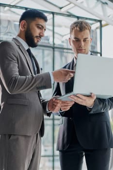 Businessman discussing project with colleague