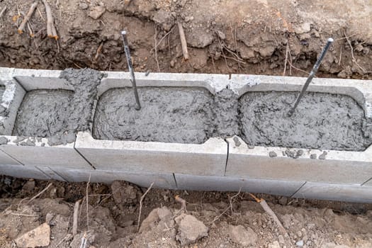 concrete foundations. construction of a family house. High quality photo
