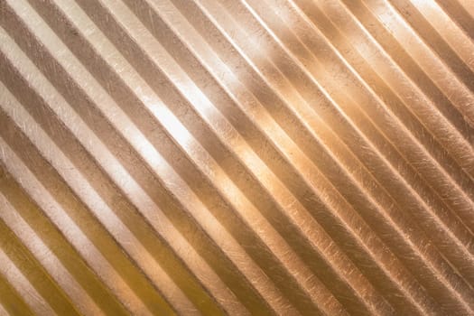 Corrugated Grey Metal Silver Pattern Steel White Texture Iron Background With Sunlight Orange Glare Bright.