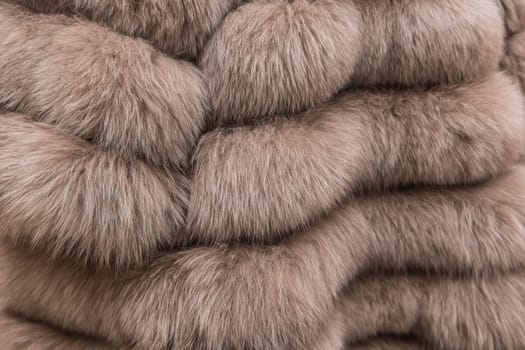 Women's Brown Natural Half Coat Material Fur Wool Texture Background.