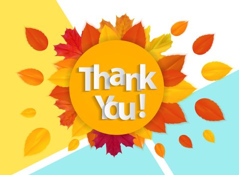 Paper art of thank you lettering background. Vector Illustration EPS10