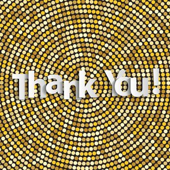 Paper art of thank you lettering background. Vector Illustration EPS10