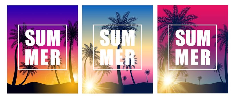 Beautifil Palm Tree Leaf Silhouette Background Vector Illustration EPS10