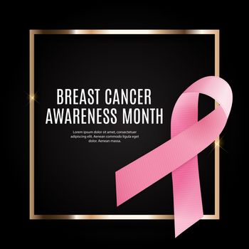 Breast Cancer Awareness Month Pink Ribbon Background Vector Illustration EPS10