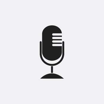 Microphone Icon flat design vector illustration EPS10