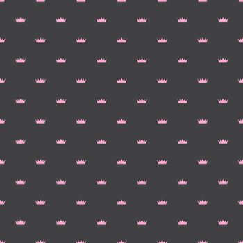 Princess Crown Seamless Pattern Background Vector Illustration. EPS10