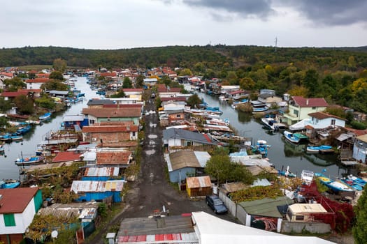 Aerial view of a Fishing Village named Chengene Skele - near the city of Burgas, Bulgaria