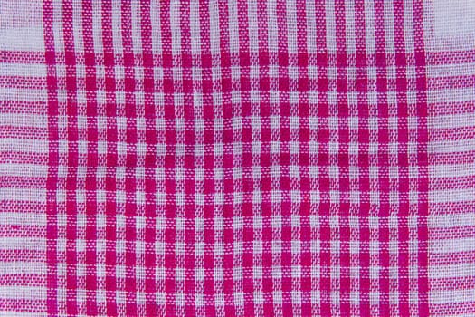 Plaid Abstract Pattern Fabric Picnic Tablecloth Vintage Gingham Background Checkered Texture Purple Violet Pink.