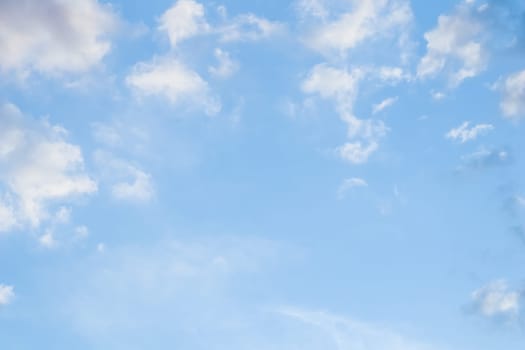 Background of blue sky with white clouds. Natural backdrop