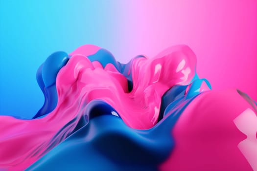 background flow digital line color wave neon art vibrant flowing shape banner abstract. Generative AI.