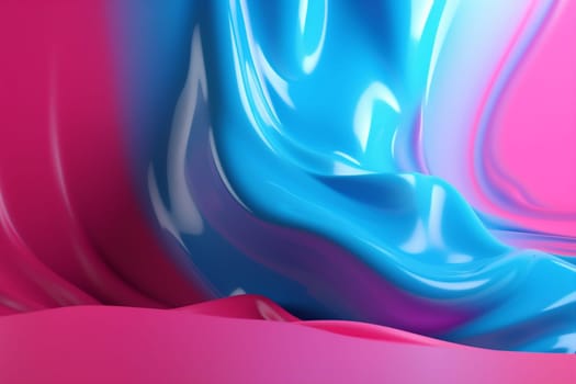background illustration color shape art design wavy liquid pattern digital banner graphic neon flow geometric blank futuristic. Generative AI.