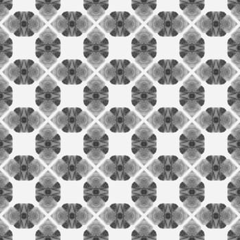Textile ready original print, swimwear fabric, wallpaper, wrapping. Black and white imaginative boho chic summer design. Organic tile. Trendy organic green border.