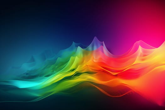 background futuristic digital colorful pattern flow cyberspace colours wavy purple red liquid. Generative AI.