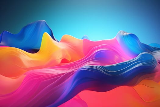 background vibrant flowing blank decorative liquid pink red flow futuristic color dynamic pattern creative. Generative AI.