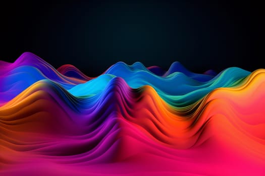 background wallpaper graphic gradient line colours color bright design decorative modern abstract wavy flowing pattern blue. Generative AI.