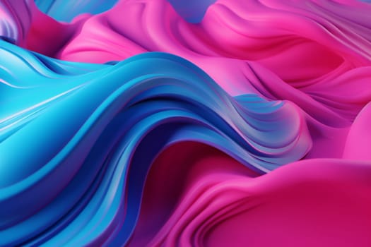 background neon illustration curve wave blue purple concept flow futuristic shape pink vibrant design abstract color liquid art. Generative AI.
