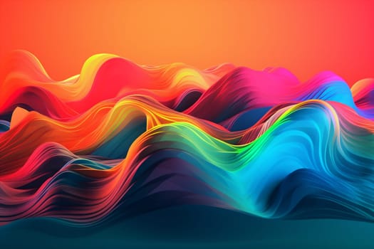 background wave bright abstract element modern light red flowing art cyberspace digital purple wavy banner. Generative AI.