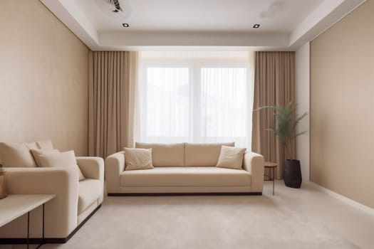 interior background white estate contemporary green room sofa architecture space empty indoor living luxury living room home decor couch. Generative AI.