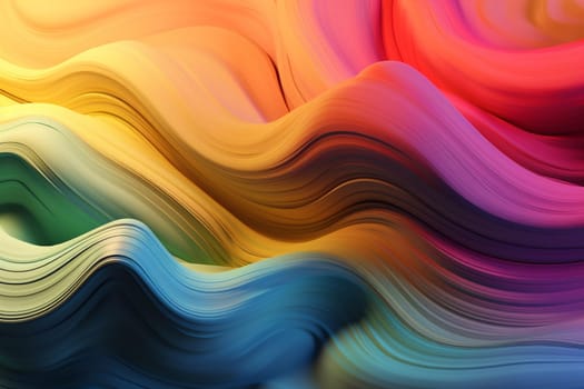 background concept colorful vibrant line decorative futuristic purple blue bright liquid graphic curve digital gradient shape wallpaper. Generative AI.