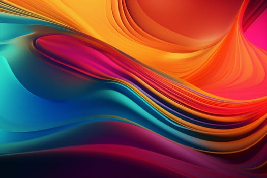 background flowing line blank light gradient bright colours liquid futuristic backdrop wavy pattern graphic art wave neon. Generative AI.