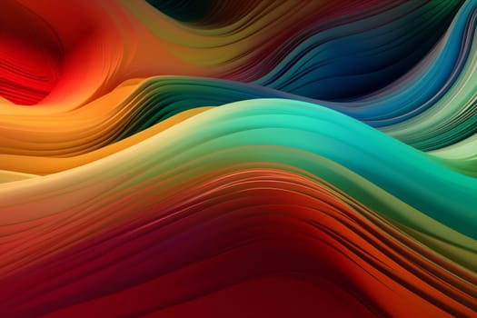 background illustration curve wavy pink bright neon dynamic pattern vibrant flow colorful line purple backdrop element blue. Generative AI.