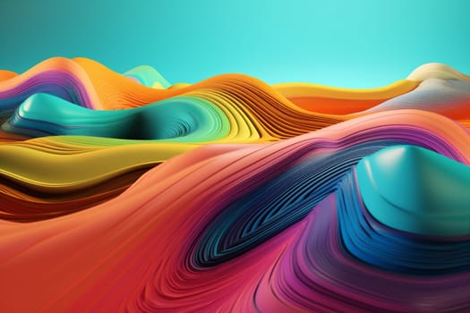 background abstract design colorful shape curve blue light graphic dynamic art decorative colours futuristic wave. Generative AI.