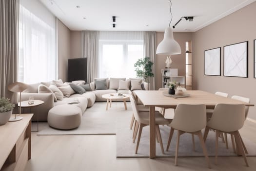 interior background armchair empty design lifestyle house white home decor. Generative AI.