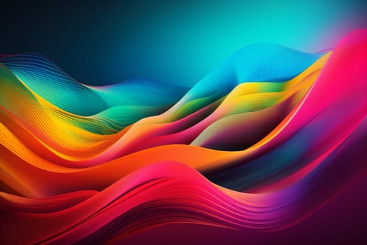 background gradient blank abstract element flow vibrant backdrop illustration concept neon generative ai geometric art digital color curve creative. Generative AI.