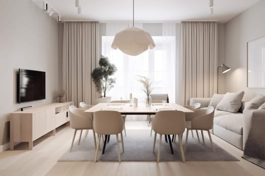 interior background home white estate generative ai luxury lifestyle modern architecture couch contemporary space apartment. Generative AI.