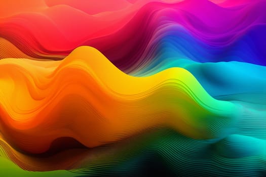 background blue dynamic art banner flowing modern generative ai blank pink concept bright wavy gradient wallpaper vibrant liquid wave curve. Generative AI.