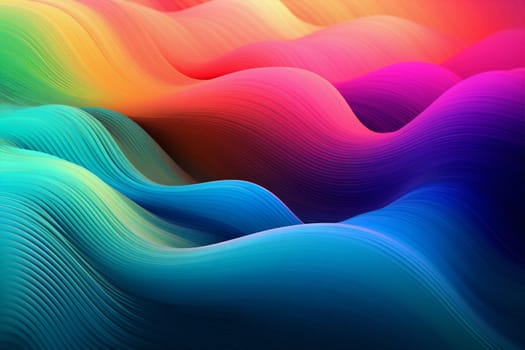 background concept graphic illustration decorative shape wave red light pink blue art flowing curve banner line generative ai wavy. Generative AI.