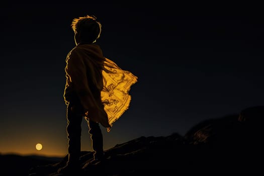 The Little Prince. Antoine Marie Roger de Saint Exupery. A timeless classic, a book, a story, for children and adults. Creative reproduction, young man, hero pilot.