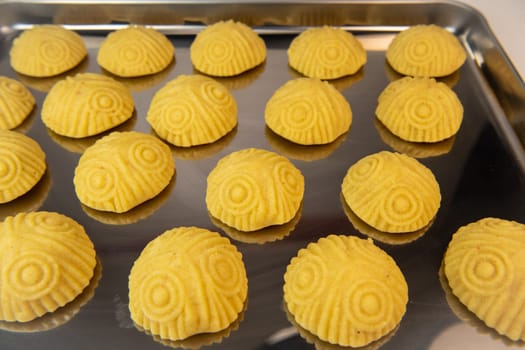 Traditional eid maamoul or mamoul cookies with dates, nuts, and jam, Arabic sweets for Aid al-Fitr and easter, High quality photo