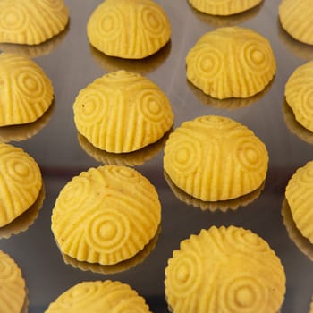 Traditional eid maamoul or mamoul cookies with dates, nuts, and jam, Arabic sweets for Aid al-Fitr and easter, High quality photo