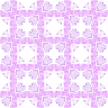 Textile ready symmetrical print, swimwear fabric, wallpaper, wrapping. Purple pretty boho chic summer design. Trendy organic green border. Organic tile.