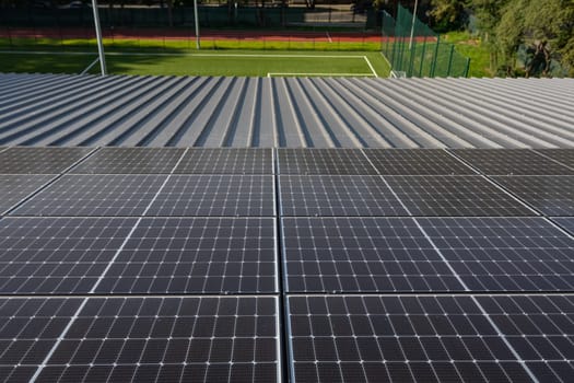 Acquisition of solar energy through mounted solar panels on the roof of the building. The more sunny days here the more energy stored.