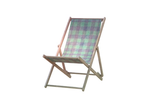 3D Illustration , Deck chair  on white background. 