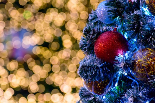 The Xmas ball with bokeh light background