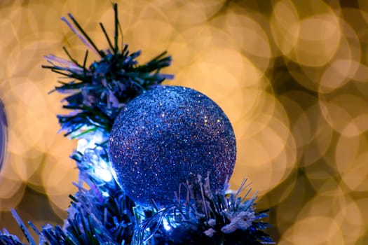 The Xmas ball with bokeh light background