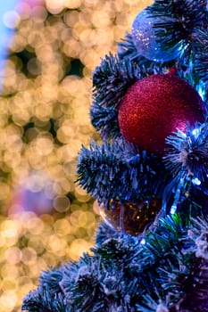 The Xmas ball with bokeh light background